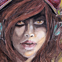 "Headphone Kitty"  8x10 Print