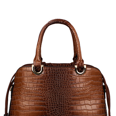Designer fashion croco style satchel w/ strap