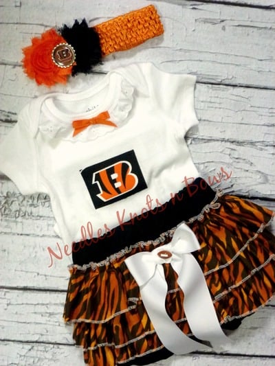 Baby Girls & Toddlers Bengals Game Day Football Outfit, Newborn upto a size 4