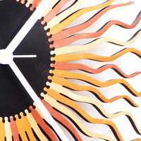 Medusa copper - contemporary wooden wall clock in shades of copper and gold - Thumbnail 5
