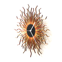 Medusa copper - contemporary wooden wall clock in shades of copper and gold - Thumbnail 4