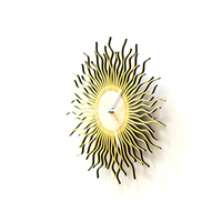 Shockhead - stylish wooden wall clock with glistening golden paint - Thumbnail 3