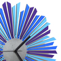 The Moon - stylish blue / purple / silver wooden wall clock with sunburst pattern, a piece of wall art-4