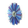 The Moon - stylish blue / purple / silver wooden wall clock with sunburst pattern, a piece of wall art-3