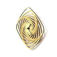 Whirl - contemporary rectangular wall clock made of wood, wooden clock, wood wall art - Thumbnail 4