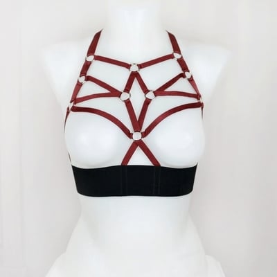 Deep red c.c. harness