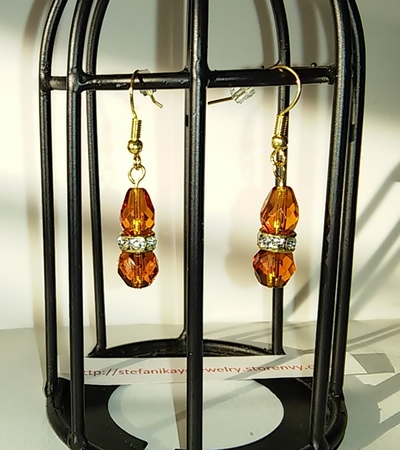 brown pear shape earrings