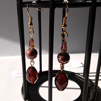 Mahogany earrings dangle