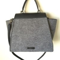 ZAC Zac Posen "Eartha" Wool and Leather Satchel - Thumbnail 1