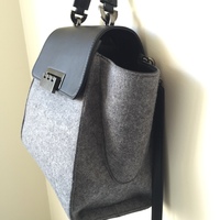 ZAC Zac Posen "Eartha" Wool and Leather Satchel - Thumbnail 2