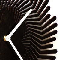 Supernova black - 11.5 in / 29cm unique handmade wooden wall clock, a wall art - Thumbnail 3