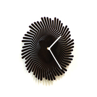 Supernova black - 11.5 in / 29cm unique handmade wooden wall clock, a wall art - Thumbnail 1