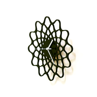 Embroidery black - contemporary modern wall clock made of wood, a wooden wall art - Thumbnail 3