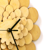 Dahlia - unique stylish natural wood wall clock, a piece of wall art - Thumbnail 4