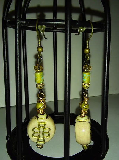 pink symbol luck earrings