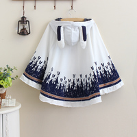 Cute harajuku printing hooded cloak coat - Thumbnail 3