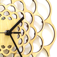 Coral - 11½" (29cm) unique modern, laser cut wooden wall clock made using plywood - Thumbnail 3