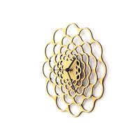 Coral - 11½" (29cm) unique modern, laser cut wooden wall clock made using plywood - Thumbnail 2