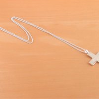 925 Sterling Silver Mens Cross & 20" Sterling Silver Curb Chain/Mans Cross Jewelry/Mens Cross Pendant/Mens Cross Necklace/Mans Cross Pendant - Thumbnail 2