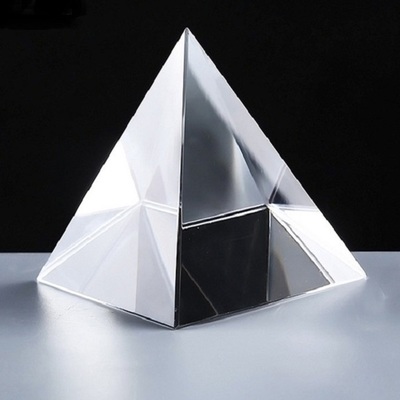 6cm k9 aaa quartz crystal glass pyramid fengshui metaphysical paperweight - Thumbnail 2