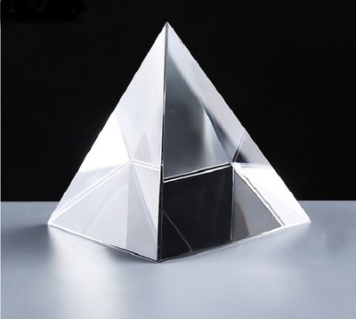 6CM K9 AAA Quartz Crystal Glass Pyramid Fengshui Metaphysical Paperweight