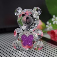 Quartz Crystal Glass Teddy Bear Paperweights feng shui Crystal - Thumbnail 2