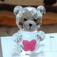 Quartz Crystal Glass Teddy Bear Paperweights feng shui Crystal - Thumbnail 3