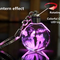 Laser Engraved K9 Crystal Photo Personalized Keychain - Thumbnail 2