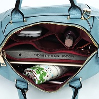 Boston Bag Leather Bag Portable Cowhide Contracted Shoulder Inclined Across Pillow Bag - Thumbnail 4