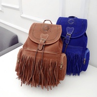 Hollow Retro Scrub Fringed Backpack Shoulder Bag - Thumbnail 3