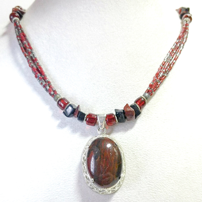 Red agate cabochon