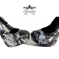 Harry Potter In Black and White Platform Heels - Thumbnail 2