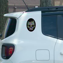 Multi Color Pixle Skull Decal - High Quality Adhesive Vinyl In Full Color