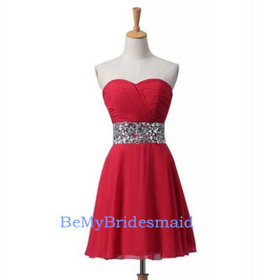 Charming red short sweetheart knee length prom dresses, homecoming dresses, party dresses