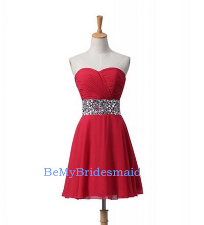 Charming Red Short Sweetheart Knee Length Prom Dresses, Homecoming Dresses, Party Dresses