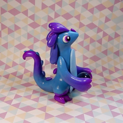 Blue and pink dragon - Thumbnail 4
