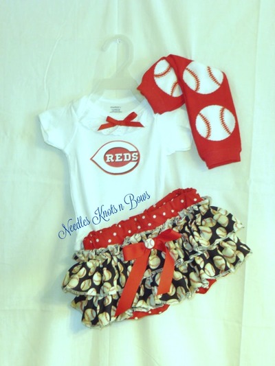 Girls Cincinnati Reds Outfit, Baby Girls Reds Baseball Outfit