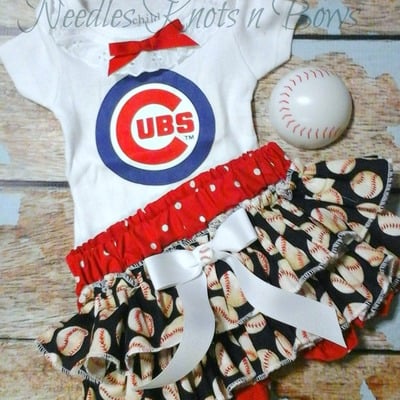 Girls chicago cubs outfits, baby girls cubs coming home outfit, girls baseball outfit, cubs baby shower gift, toddlers - Thumbnail 5