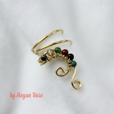 Ear cuff with fancy jasper