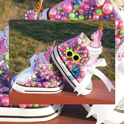 Custom "birthday" converse - Thumbnail 3