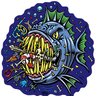 Bad fish sticker (full color shaped vinyl) - Thumbnail 4