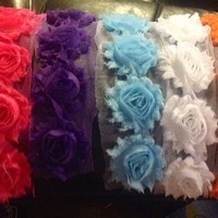 Shabby Flower Headbands (Triple) - Thumbnail 1