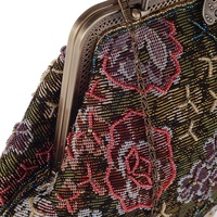 Vintage Linens Beads Embroidered Bag Women's Portable National Dinner Party Bag - Thumbnail 3