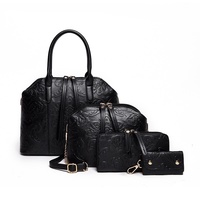Retro 4 pcs Women Bag Suit Luxury Handbags Purse Shoulder Bags - Thumbnail 4