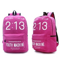 Personality Clock Printing Canvas Bag Backpack Students Backpack - Thumbnail 3