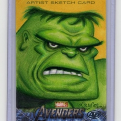 Avengers hulk artist proof sketch card #1