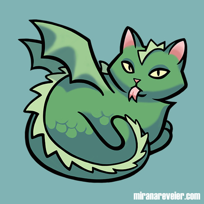 Dragon cat print
