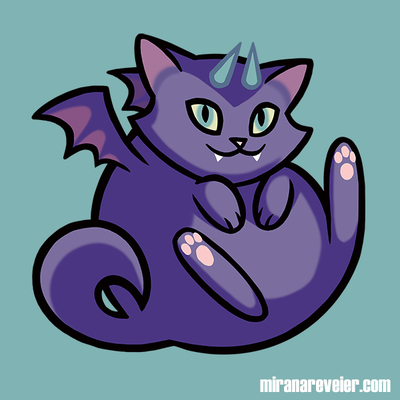 Demon cat print