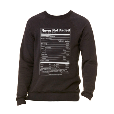 Faded nutrition facts - triblend sweater