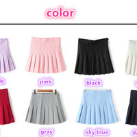 Harajuku fashion high waist pleated skirt  - Thumbnail 1